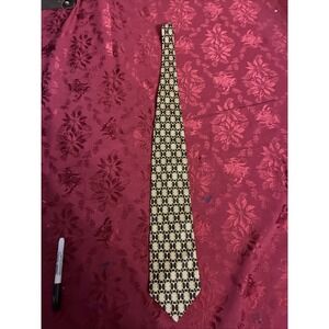 PAOLO GUCCI Gold Geometric Silk Tie Made In Italy W: 3.8" EX COND